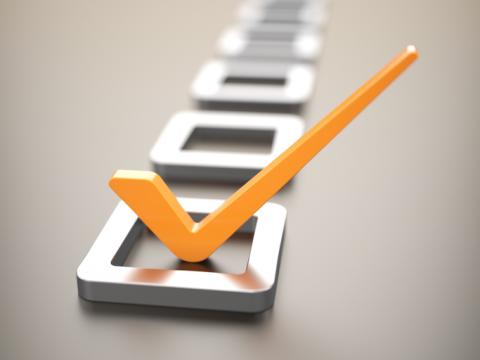 Symbol of checkmark denoting preferred status