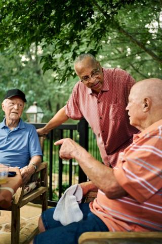 Residents enjoying themselves on patio
